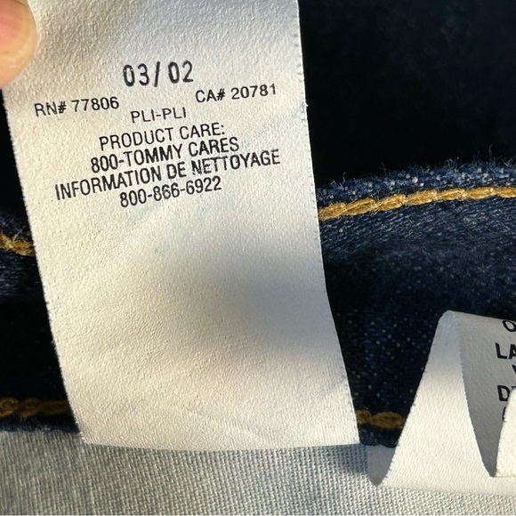 VINTAGE Y2K Tommy Hilfiger Shorts Sz 29 Blue Dark Denim Carpenter Baggy Wide Leg - Picture 5 of 14